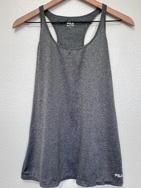 FILA Gray Racerback Tank Top Women’s Large Athletic Workout Top